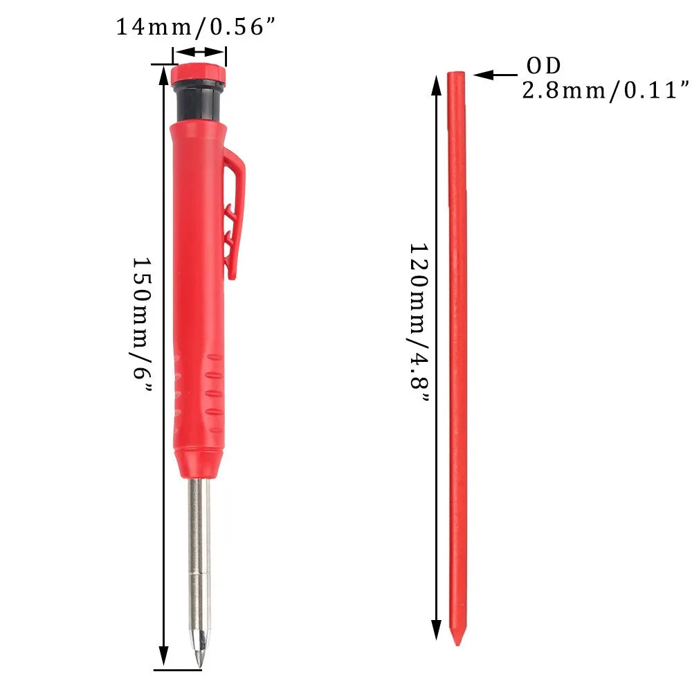 Built-In Sharpener for Deep Hole Mechanical Pencil Scribing Marking Woodworking Tool